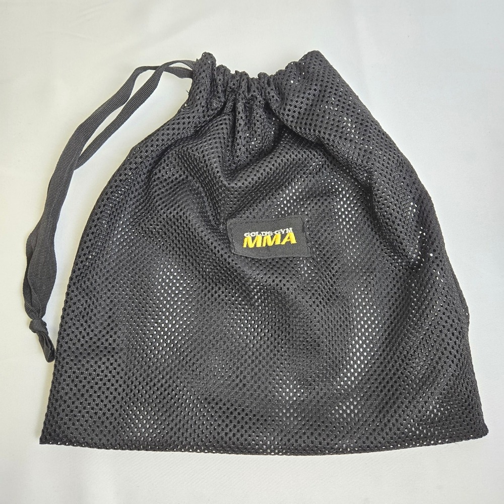 Gold's Gym MMA Mesh Drawstring Pouch Bag, Black, 11.5" x 12"